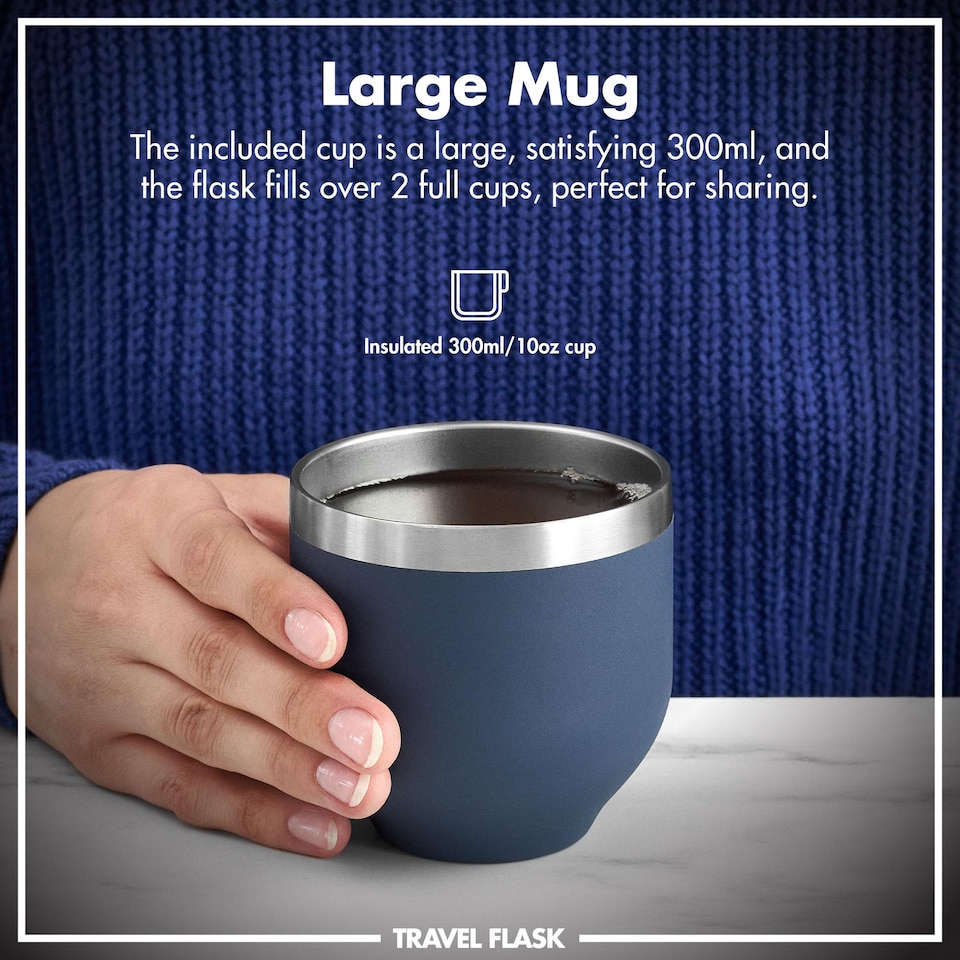 image 1 of Luma Flask & Mug, Vacuum Insulated, 700ml (24oz) | Blue | Ash Navy | One Size