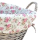 image 2 of Antique Wash Finish Lined Wash Basket With Garden Rose Lining | Multi | Garden Rose