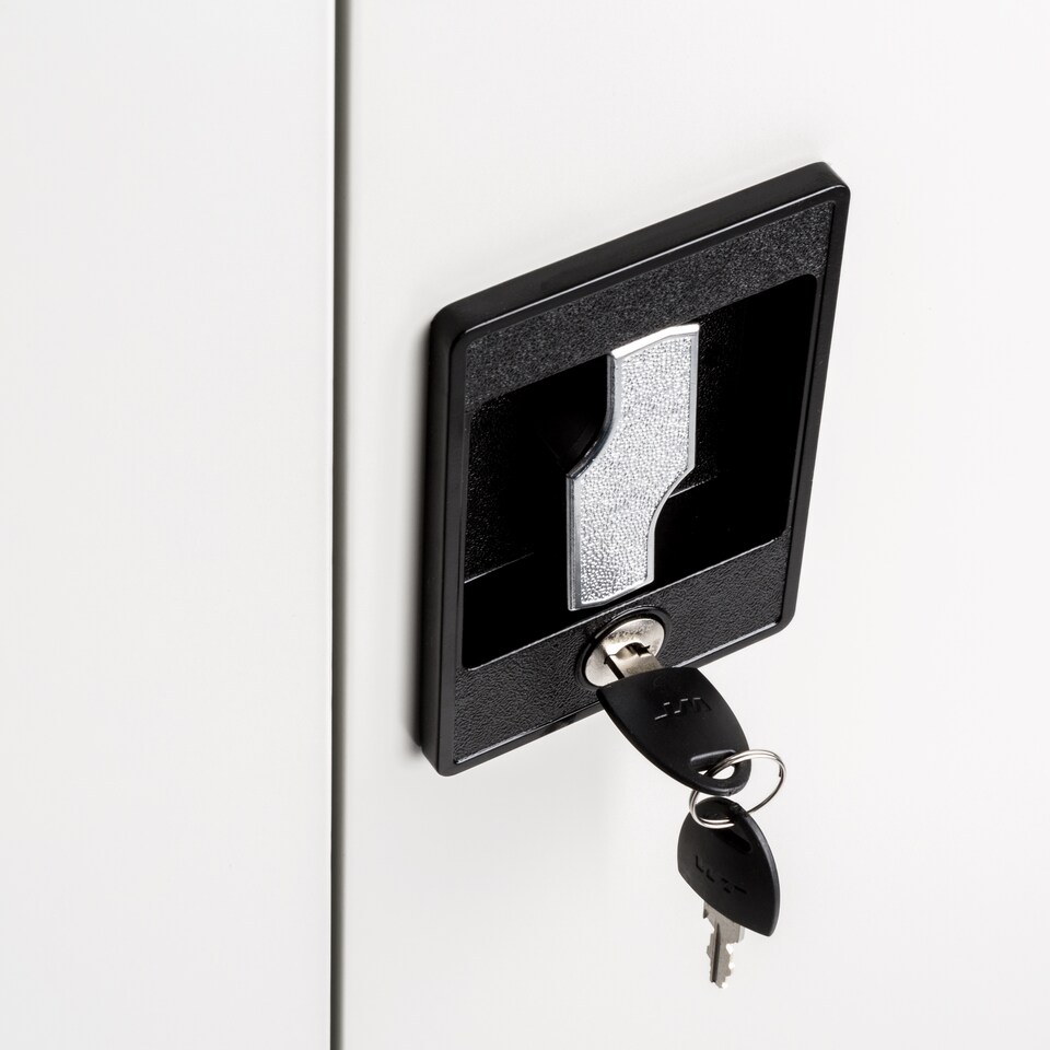 image 1 of Filing Cabinet Set - 5 height-adjustable shelves, lockable doors | Grey | grey | 40 x 90 x 180 cm | 2