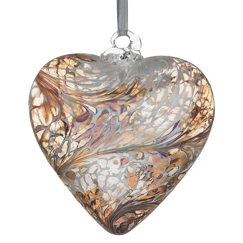 Sienna Glass 8cm Friendship Heart Pastel Gold