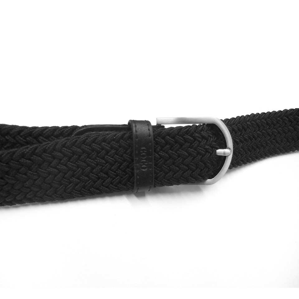 image 1 of Coco Equestrian Black Unisex Adult Woven Elastic Fabric Braided Canvas Horse Riding Stretch Belt Black