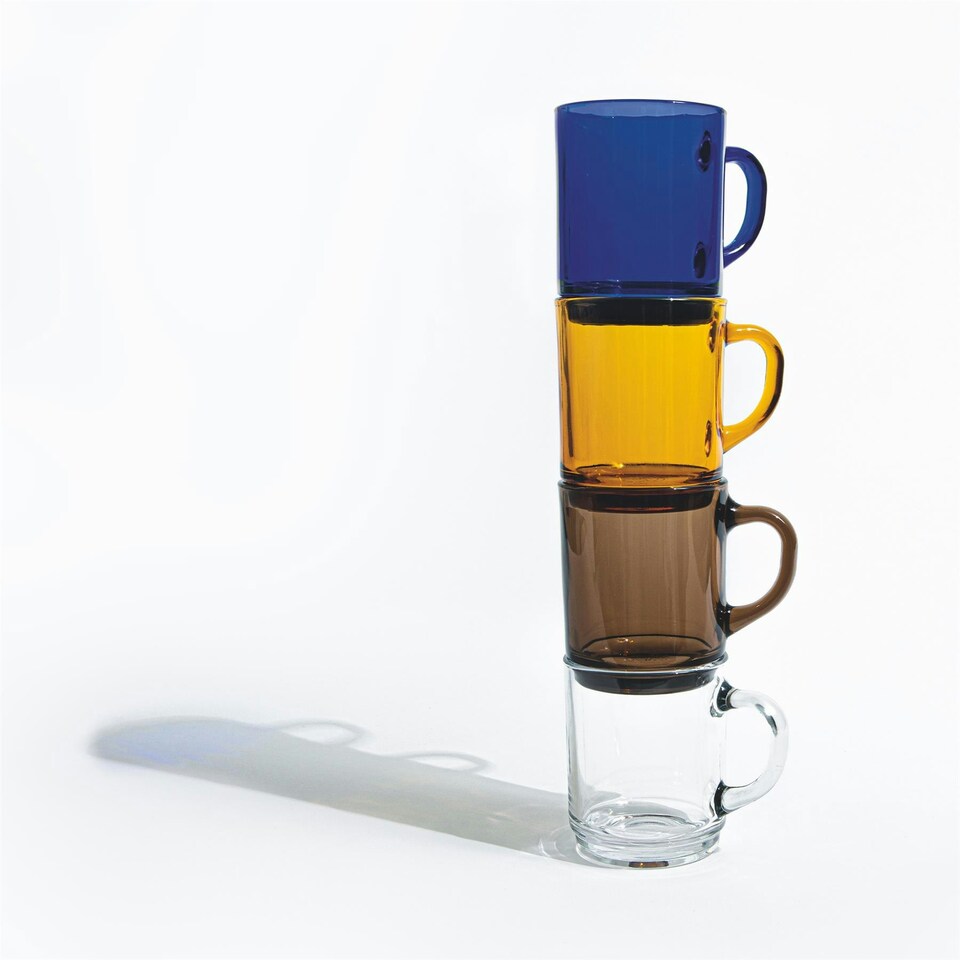 image 1 of Duralex Versailles Glass Coffee Mugs - 260ml - Saphir - Pack of 6 Blue