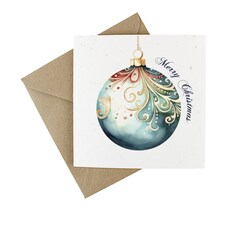 Ornate Bauble - Plantable Wildflower Seed Christmas Cards - 5 Pack