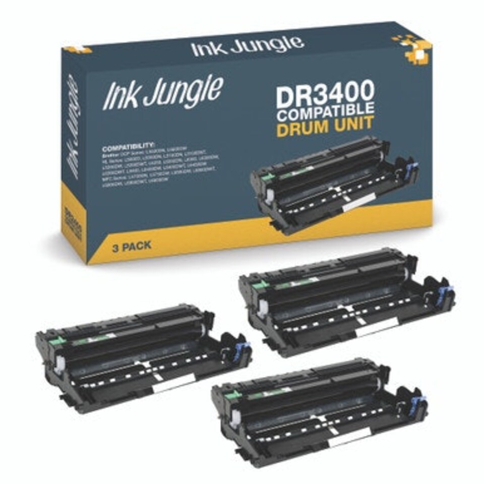 image 1 of 3x Compatible Brother DR3400 Drum Units N/A