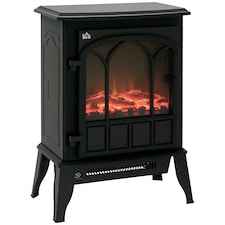 HOMCOM Electric Stove Heater LED Flame Effect 1000W/2000W | Black
