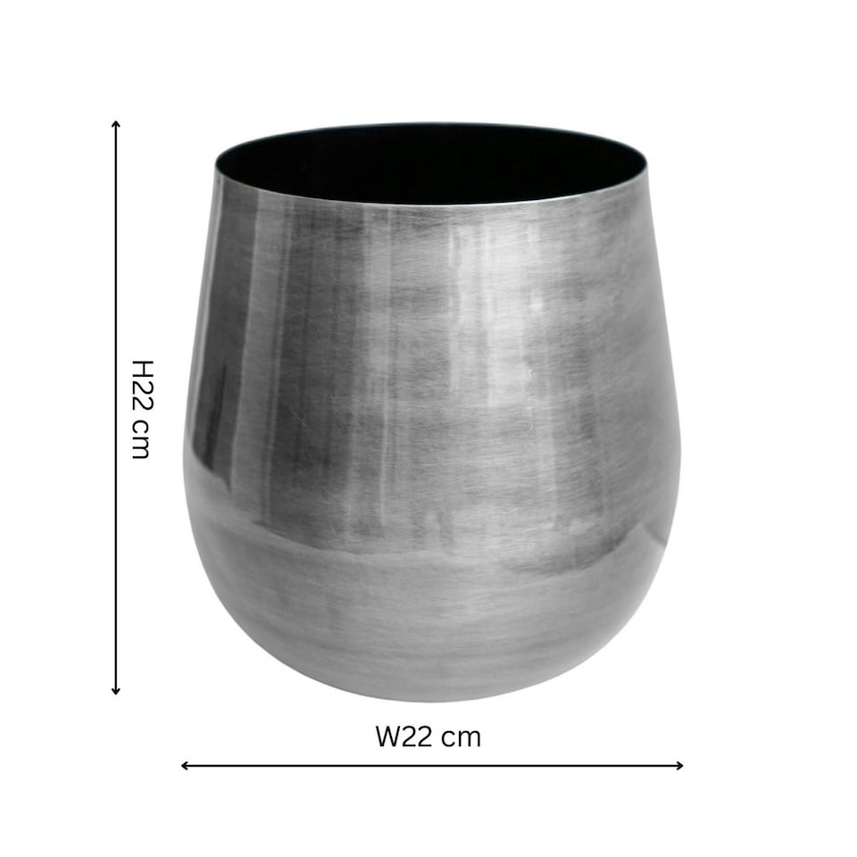image 1 of Antique Pewter Bell Bottomed Planter Silver