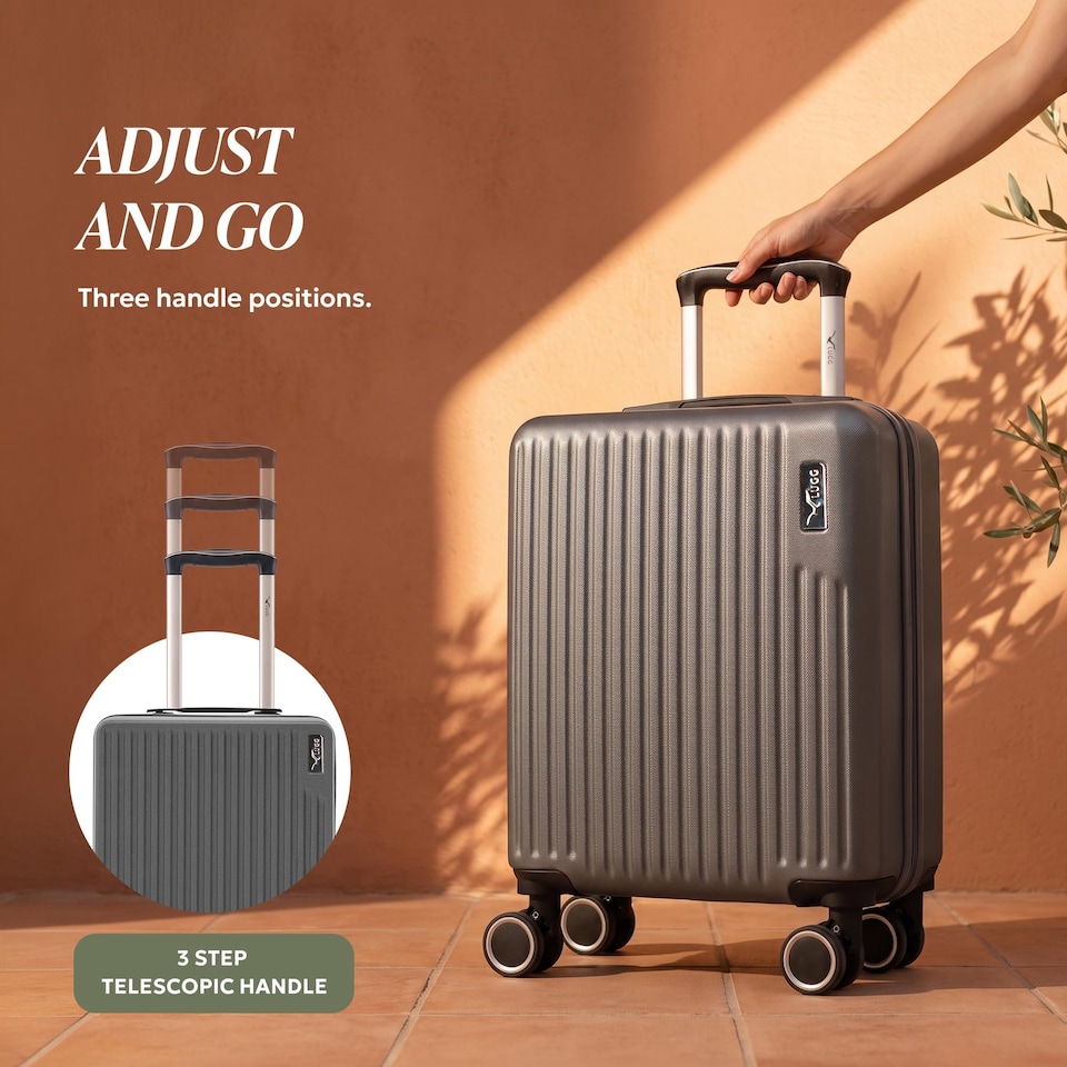 image 1 of Lugg Vacay Hard Shell Cabin Suitcase ABS 360 Spinner Wheels Water Resistant (45x33x20cm)