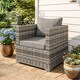 image 9 of Outsunny Single Wicker Furniture Sofa Chair w/ Padded Cushion for Garden Balcony | Grey