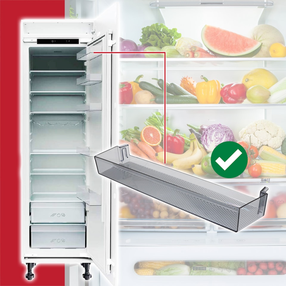 image 1 of SPARES2GO Upper Door Shelf Top Dairy Rack compatible with Lamona LAM6200 LAM6250 LAM6300 LAM6701 Fridge Freezers