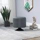 image 8 of HOMCOM 360° Swivel Foot Stool PU Footstool with Thick Padding, Grey