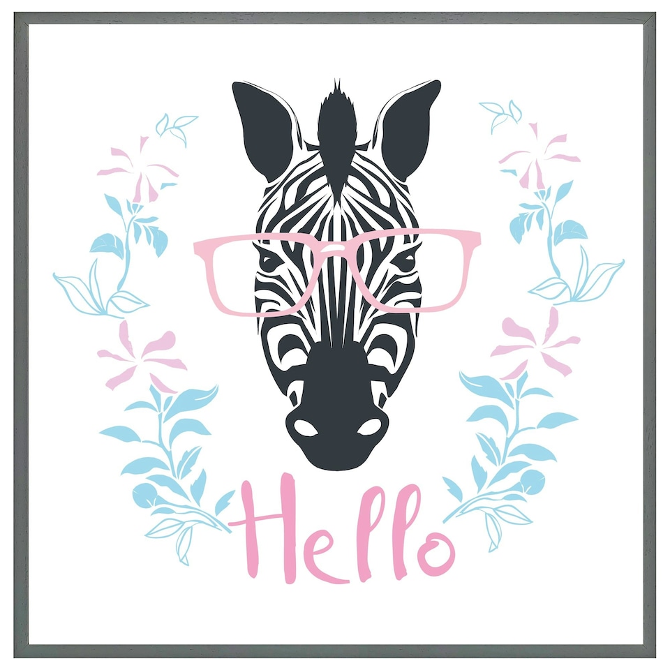 image 1 of Hello zebra (Picture Frame) Grey | XS