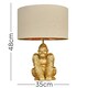 image 3 of ValueLights Gus Modern Gold Sitting Gorilla Monkey Design Table Lamp with Beige Gold Cylinder Shade