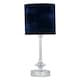 image 2 of First Choice Lighting Set of 2 Chrome Jewelled Table Lamp with Navy Blue Crushed Velvet Shades Chrome | Blue