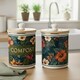 image 2 of Dark Hibiscus Compost Caddy - Metal 2L Decorative Kitchen Food Waste Bin