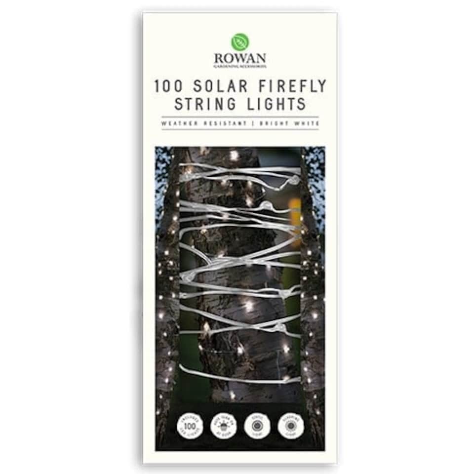 Bright White Solar Firefly String Lights 10m