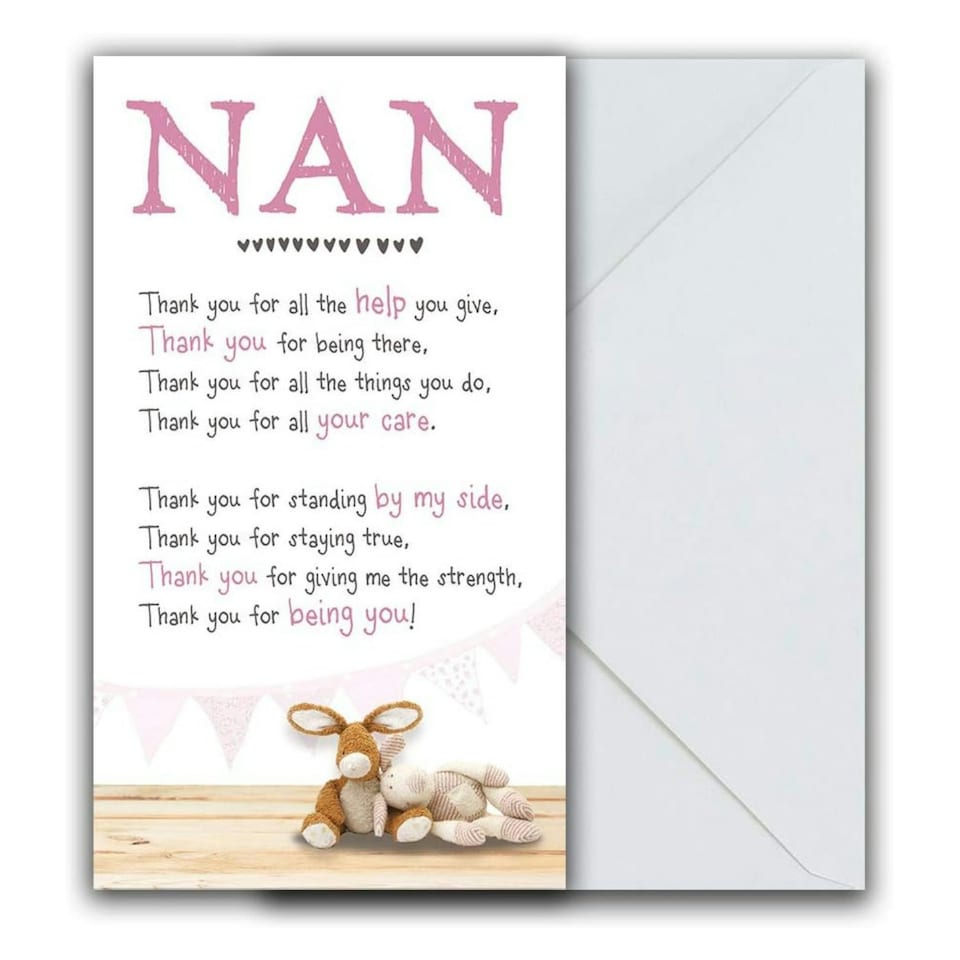 Nan Birthday Card, Nice Words Nan Birthday Cards, Happy Birthday Nan Card, Nan, Birthday Card, 130x235mm