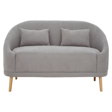 Interiors By Premier Stylish Grey Linen Sofa, Contemporary Seater Sofa For Livingroom, Comfortable Mid Century Sofa For Bedroom Grey