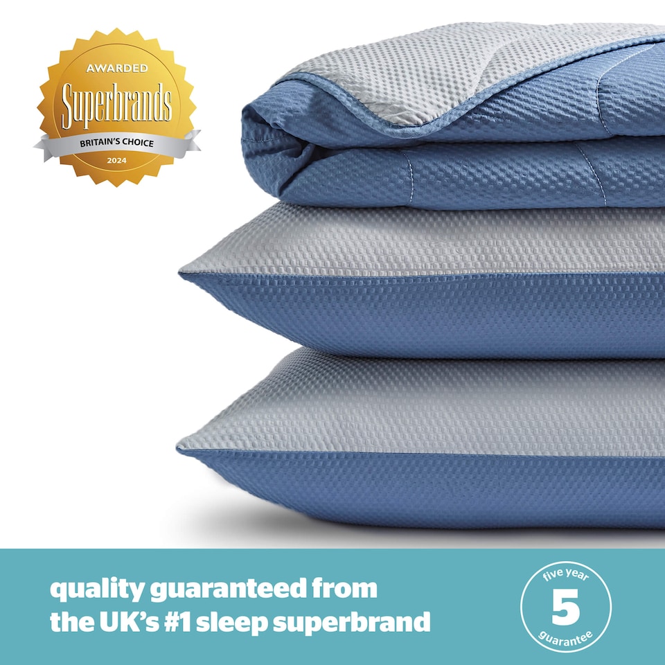 image 1 of Silentnight Summer Breeze Seersucker Coverless Duvet 2.5 Tog Blue Light Grey | Blue | Blue | SuperKing