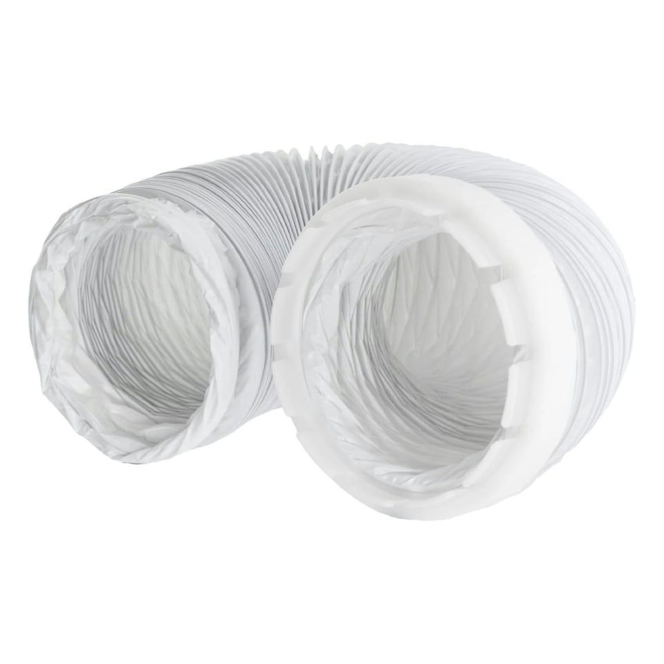 image 1 of SPARES2GO Universal Tumble Dryer Vent Hose & Adaptor Kit (2 Metres, 4" Fitting)