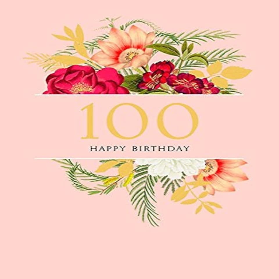 image 1 of 100th Happy Birthday Beautiful Flowers Card