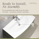 image 4 of Balterley Partial Fluted 1 Drawer Wall Hung Vanity Unit with 1 Tap Hole Curved Basin | Green | Satin Green
