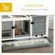 image 5 of PawHut Rabbit Hutch, Guinea Pig Cage with Wheels, Outdoor/Indoor, Grey