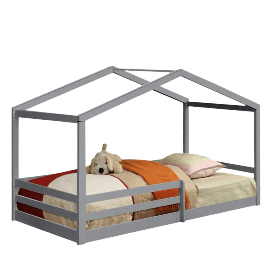 image 1 of 3ft Single Wooden  House Bed In Grey