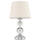 image 4 of ValueLights Modern Polished Chrome And Acrylic Ball Touch Table Lamp With Beige Light Shade
