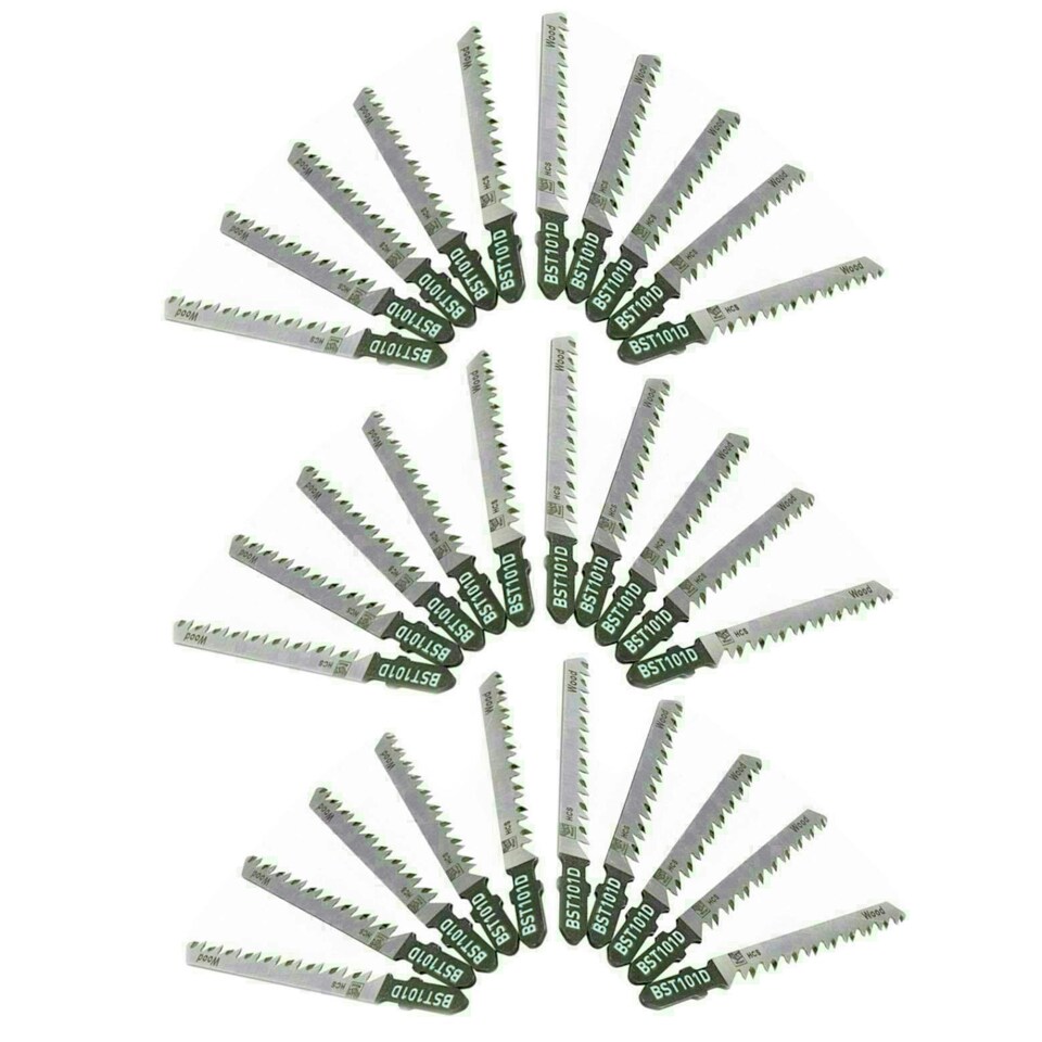 image 1 of Jigsaw Blades 6 TPI with T Shank Cutting Wood Plastics Less Than 50mm 30pk
