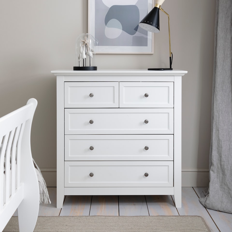 image 1 of Karlstad Chest of Drawers 5 Drawer in White