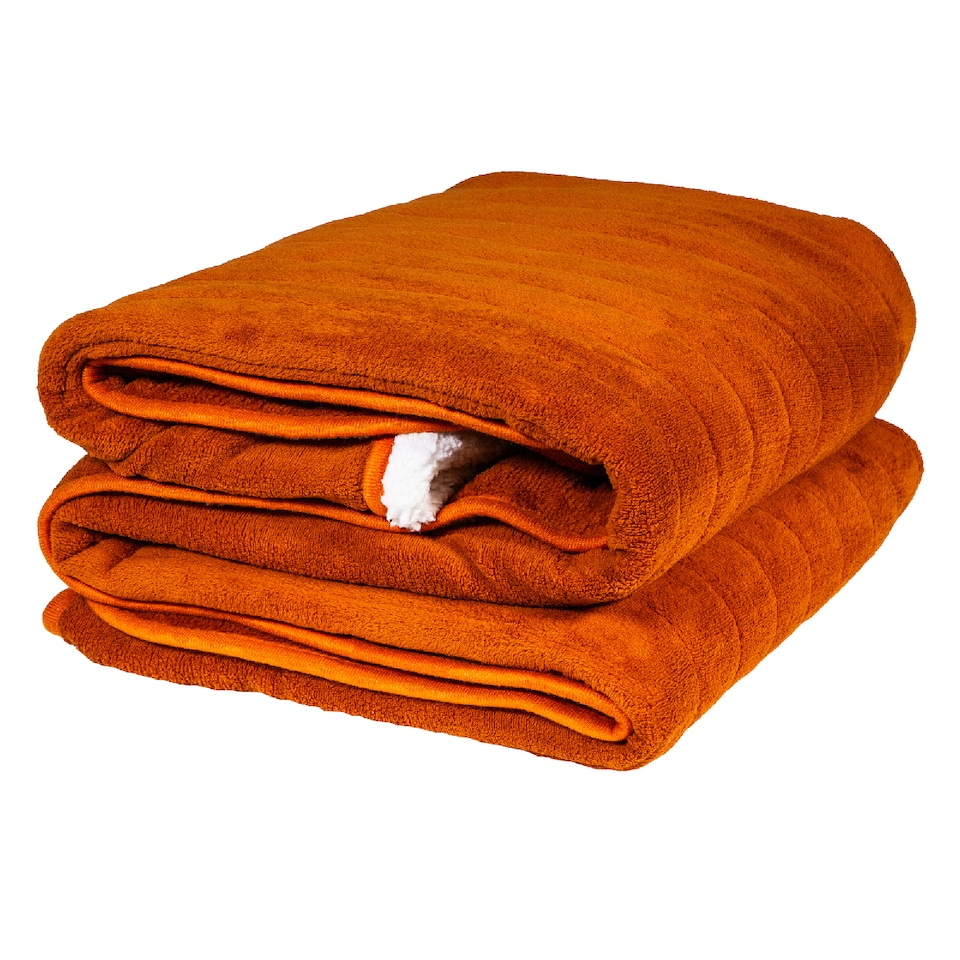 image 1 of Russell Hobbs RHHT1003OR Electric Blanket Orange Heated Throw Sherpa