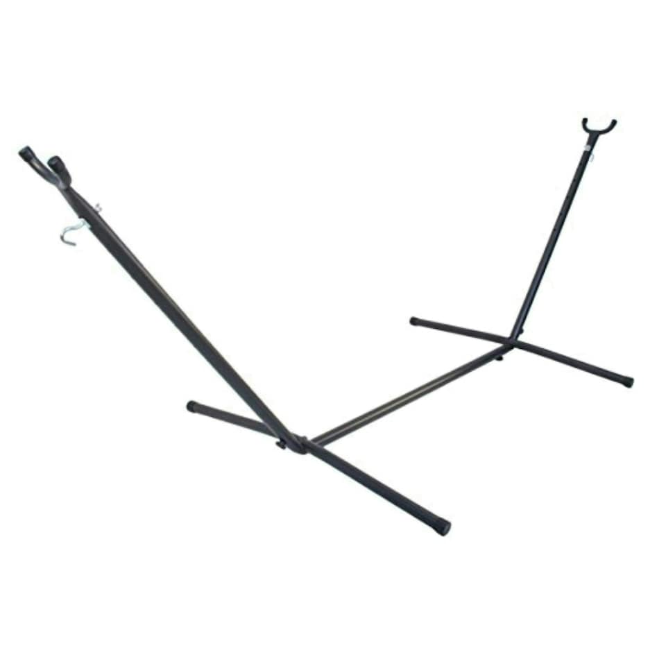 image 1 of Primrose Black Steel Hammock Stand with Carry Bag Included
