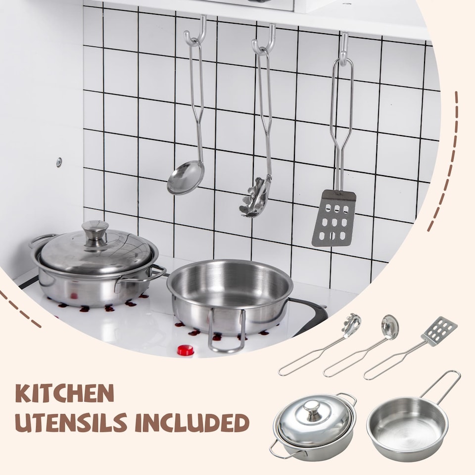 image 1 of COSTWAY Play Kitchen Toy Set Kids Kitchen Playset Chef Pretend Play Toy