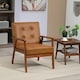 image 2 of HOMCOM Accent Chair PU Leather Armchair with Armrests for Living Room Brown
