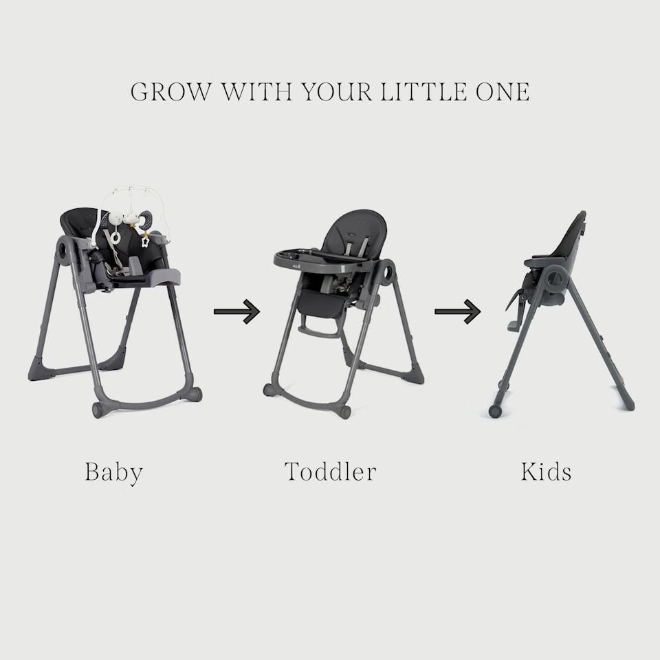 image 1 of Allis Baby Lola 2-in-1 Highchair Feeding Chair - Black | Black | One Size | 1