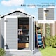 image 8 of Outsunny 6 x 4.5FT Plastic Garden Shed with Floor, Lean to Outdoor Storage Shed, Lockable Tool Storage House with Window, Vent and Plastic Roof, Grey