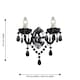 image 4 of Set of 2 Black and Chrome Marie Therese Style 2 x 40W Wall Light | Black | Black acrylic with polished chrome plate detail | Small | 2