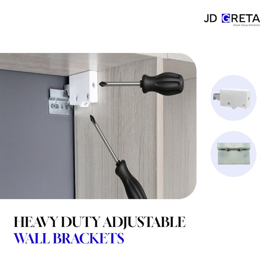 image 1 of JD Greta Kitchen Wall Unit 300mm Storage Cabinet With Doors and Shelf 30cm - Dark Grey Matt