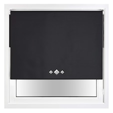 Blackout Roller Blind Diamond Eyelet | Metal Fittings | Black | Black