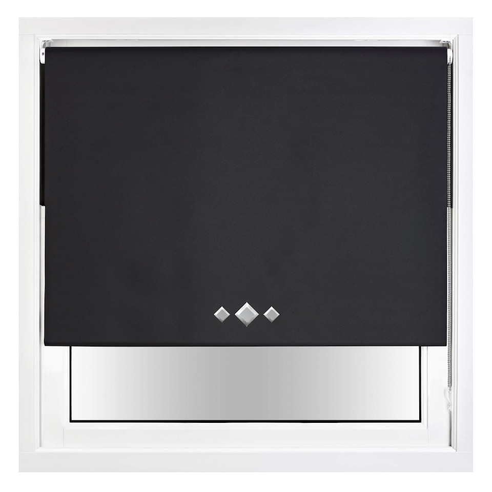 image 1 of Blackout Roller Blind Diamond Eyelet | Metal Fittings | Black | Black