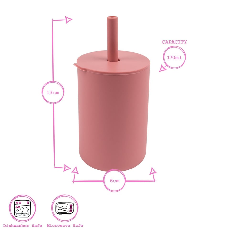 image 1 of Tiny Dining Baby Silicone Sippy Cup - 120ml  - Dusty Rose | Pink | Dusty Rose