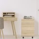 image 2 of HOMCOM Pedestal Office Mobile Filing Cabinet 2 Drawer Oak