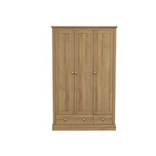 Devon 3 Door 2 Drawer Wardrobe - Particle Board - L56 x W112.9 x H181.5 cm - Oak Brown