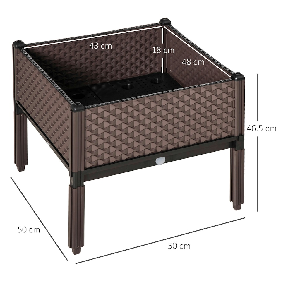 image 1 of Outsunny Set of 2 Raised Garden Bed Elevated Planter Box for Flower, Vegetables