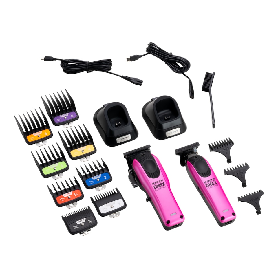 image 1 of Kiepe - Professional Edge X Ultrathin Clipper & Trimmer Set - Metallic Pink
