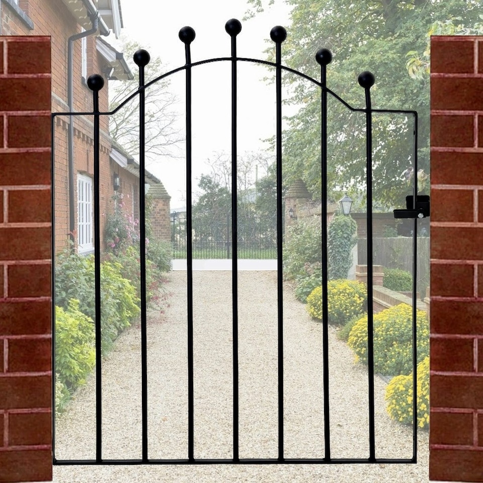 image 1 of Living and Home Modern Metal Garden Gate Fence Gate - Black