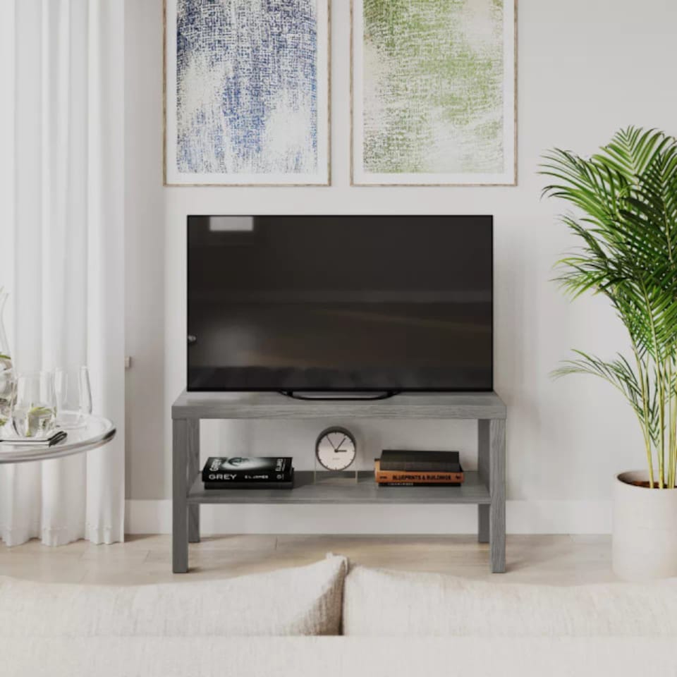 image 1 of URBNLIVING 2 Tier TV Bench Entertainment Media Stand 90cm | Multi | Cedar Grey | 1