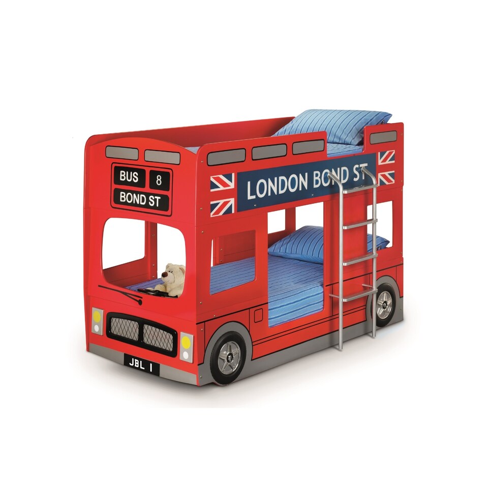 image 1 of London Bus 90cm Single Red Bunk Bed