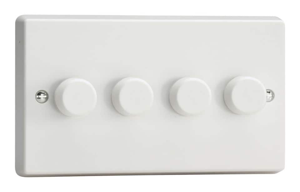 Varilight Leading & Trailing Edge 4 Gang White PVC  For Halogen lamps | Multi