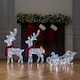 image 4 of Neo 120 Indoor Outdoor LED Light Up Reindeer and Sleigh Christmas Decoration Festive Display with Dual Light Effects Timer Red Scarves Weatherproof Frame 5m Lead Wire